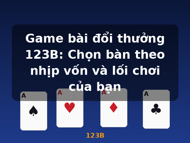 Game bài đổi thưởng 123B: Chọn bàn theo nhịp vốn và lối chơi của bạn - 123B Game bài đổi thưởng 123B: Chọn bàn theo nhịp vốn và lối chơi của bạn - 123B