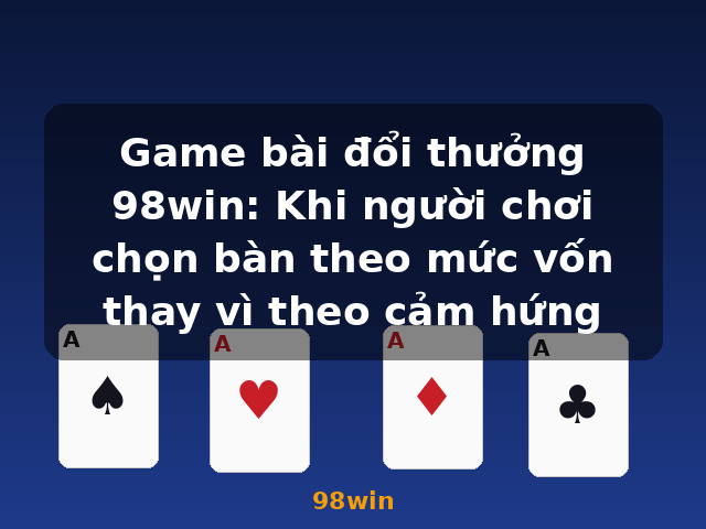 Game bài đổi thưởng 98win: Khi người chơi chọn bàn theo mức vốn thay vì theo cảm hứng - 98win