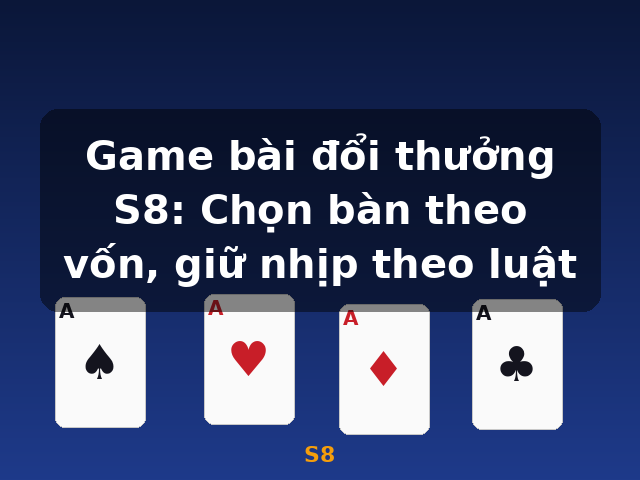 Game bài đổi thưởng S8: Chọn bàn theo vốn, giữ nhịp theo luật - S8 Game bài đổi thưởng S8: Chọn bàn theo vốn, giữ nhịp theo luật - S8