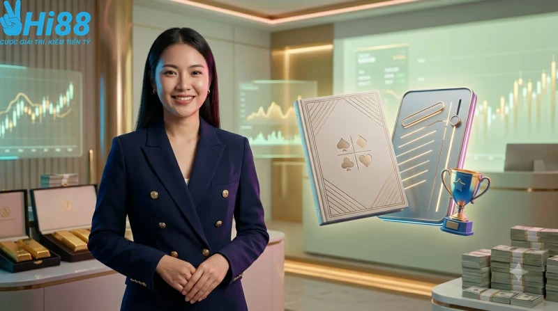 Hình ảnh minh họa hành động chia bài trong trò chơi bài cổ điển, thể hiện luật chơi cơ bản.