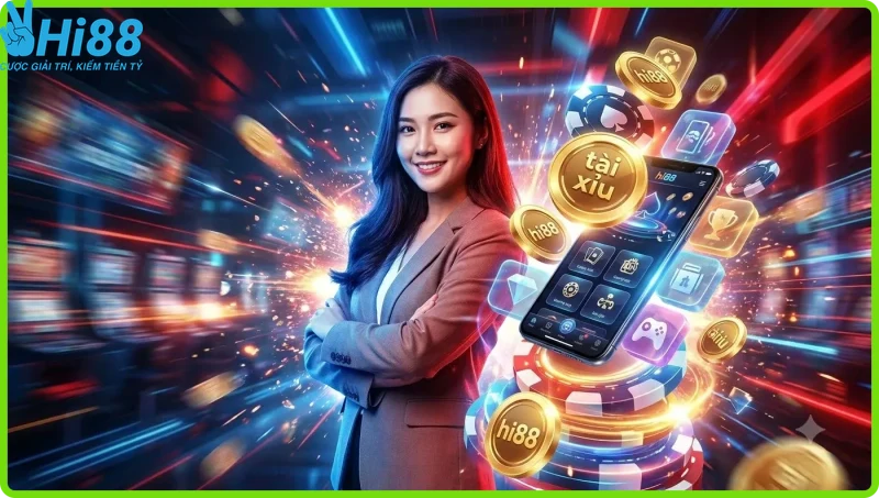 Hình ảnh minh họa luật chơi Tài Xỉu cơ bản với ba viên xúc xắc và cửa cược.