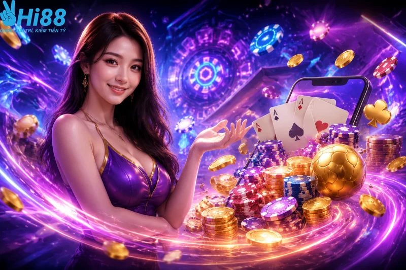 Tổng quan giao diện sảnh game bài HI88 sang trọng hiện đại